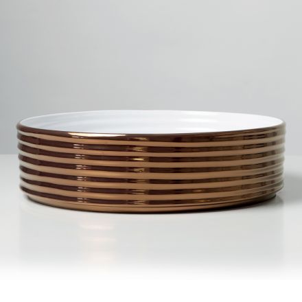 Bordvask i bølget porcelæn stentøj fremstillet i Italien - Vibrazione Viadurini