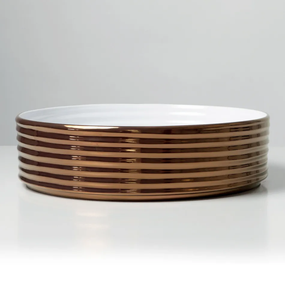 Bordvask i bølget porcelæn stentøj fremstillet i Italien - Vibrazione Viadurini