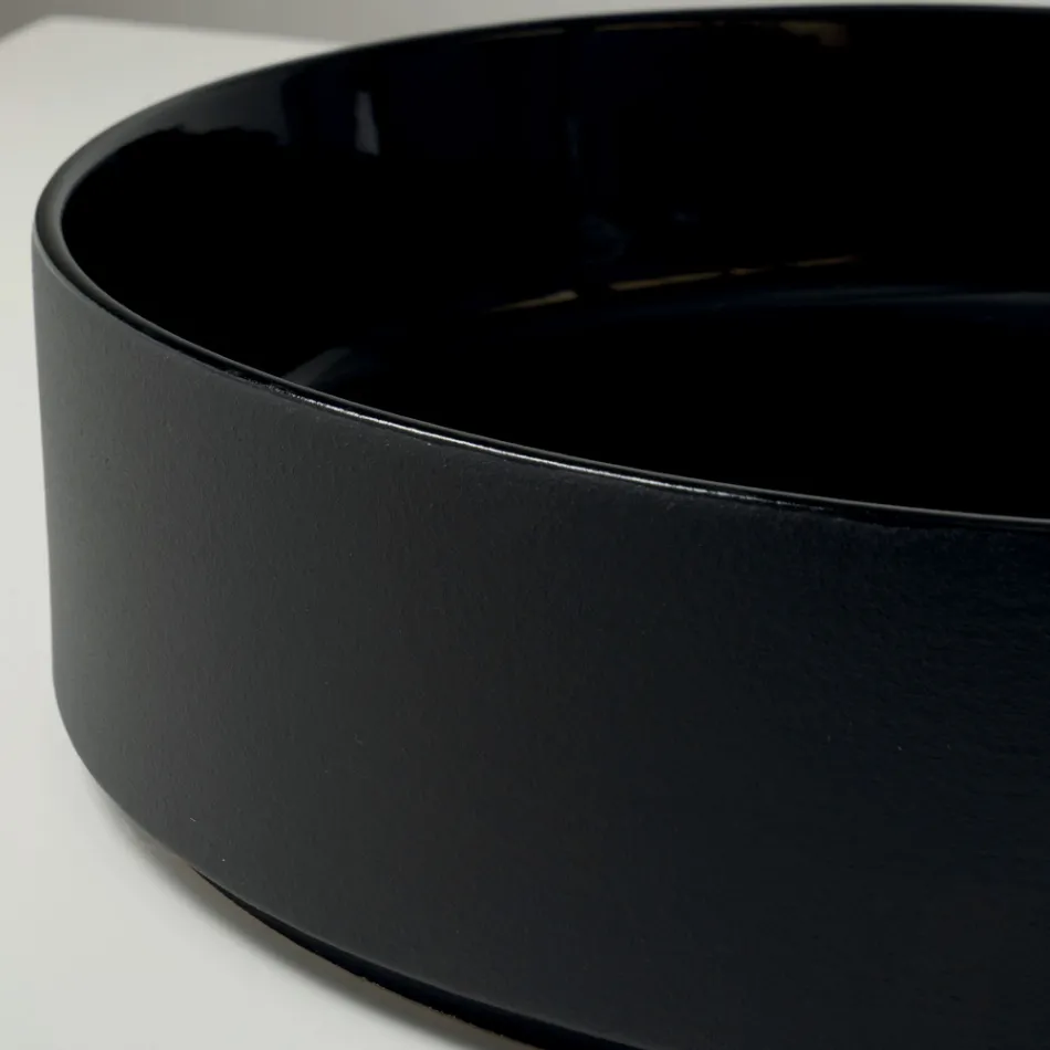 Halo hånddrejet porcelænsvask i stentøj, fremstillet i Italien Viadurini