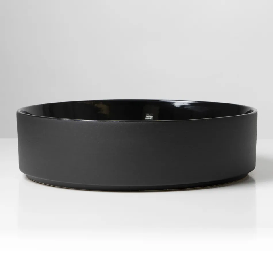 Halo hånddrejet porcelænsvask i stentøj, fremstillet i Italien Viadurini