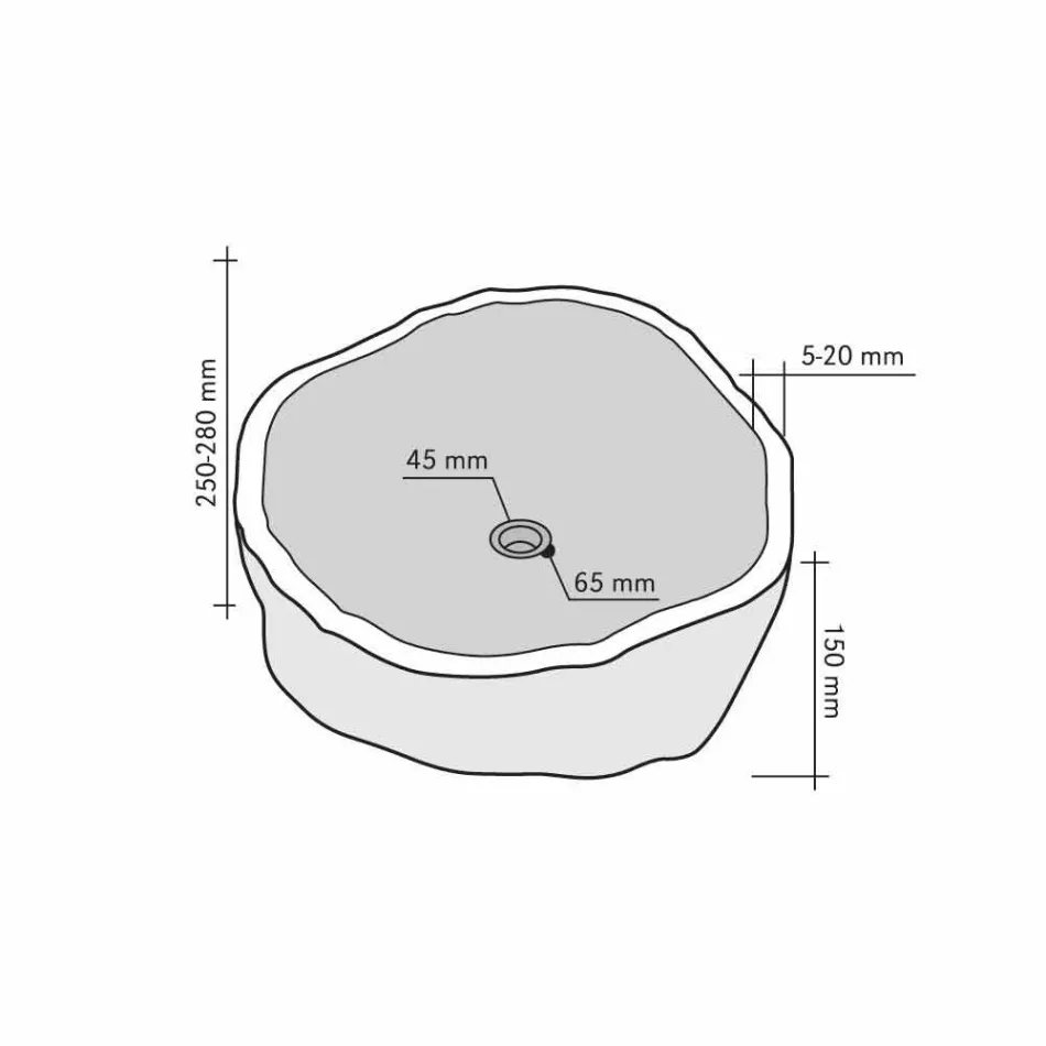 Bordvask i naturlig flodsten Agra Viadurini