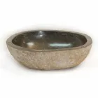 Kai natursten bordplade håndvask, unikt stykke Viadurini