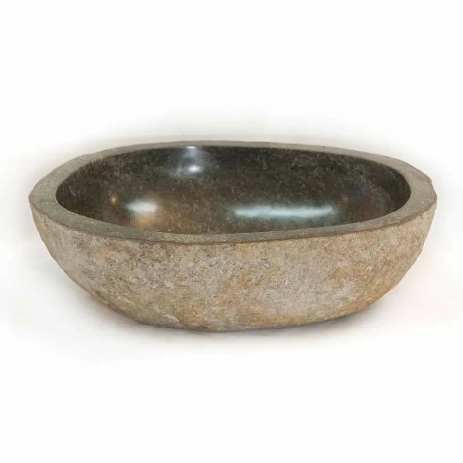 Kai natursten bordplade håndvask, unikt stykke Viadurini