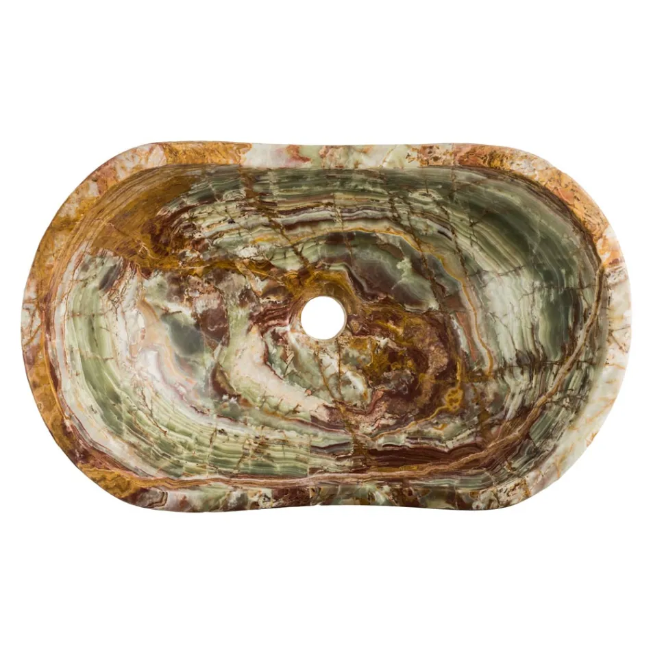 Bordvask i Leila onyx sten, unikt håndlavet stykke Viadurini