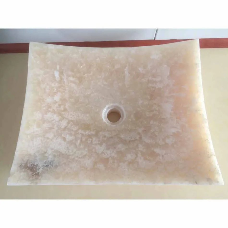 Onyx natursten håndvask Kærlighed, unikt stykke Viadurini