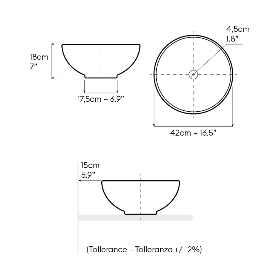 Hånddrejet Raku bordvask fremstillet i Italien - Magma Viadurini