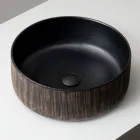 Balance håndstrippet håndvask i naturlig rød jord til bordpladen Viadurini