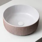 Balance håndstrippet håndvask i naturlig rød jord til bordpladen Viadurini