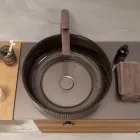 Bordvask i harpiksbelagt og malet venetiansk glas - Excelsior Viadurini