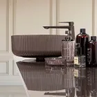 Bordvask i harpiksbelagt og malet venetiansk glas - Excelsior Viadurini