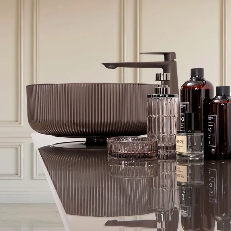 Bordvask i harpiksbelagt og malet venetiansk glas - Excelsior Viadurini