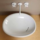 Design skrå keramisk håndvask lavet i Italien Glossy Viadurini