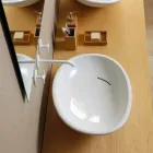 Design skrå keramisk håndvask lavet i Italien Glossy Viadurini