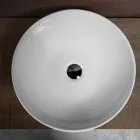 Oval skrå bordplade keramisk håndvask med moderne design - Papavero Viadurini