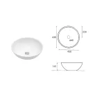 Oval skrå bordplade keramisk håndvask med moderne design - Papavero Viadurini