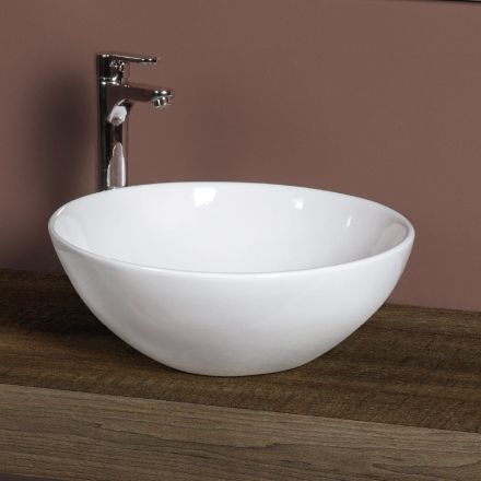 Oval keramisk bordvask med moderne design - Papavero Viadurini