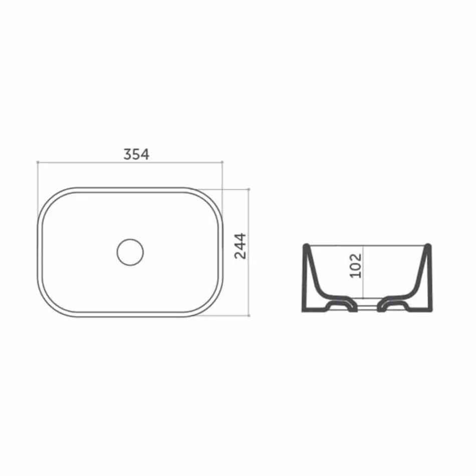 L35 cm Fremstillet i Italien Keramisk bordplade Leivi Viadurini