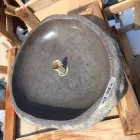 Bordvask håndlavet i River Stone - Aurea Viadurini