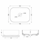 Håndvask moderne støtte i hvid eller farvet keramik stjerne 50x37 cm Viadurini