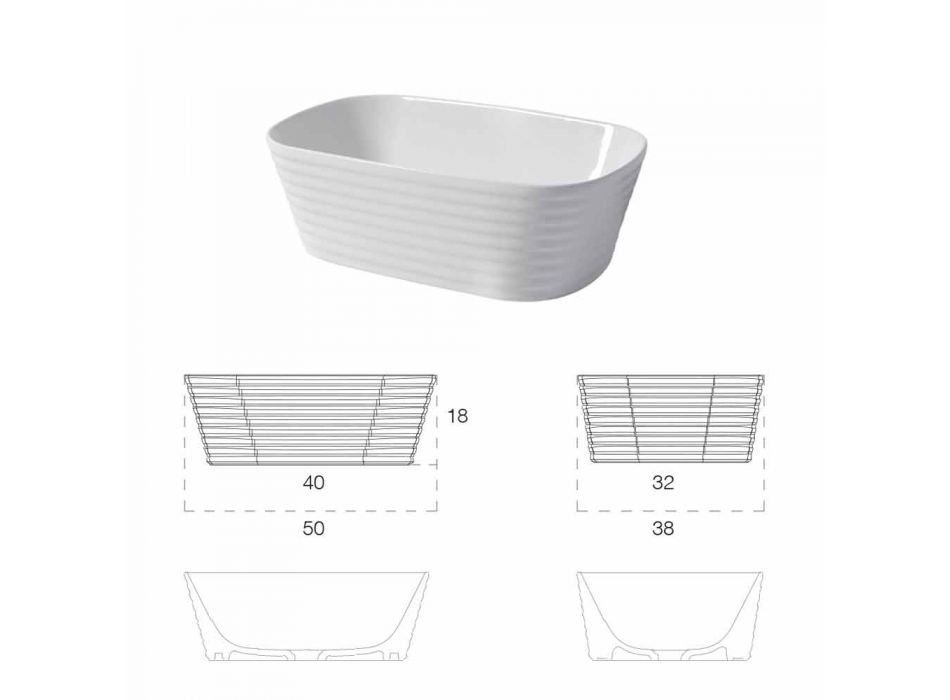 Moderne bordplade i hvid eller farvet trabiakeramik Viadurini