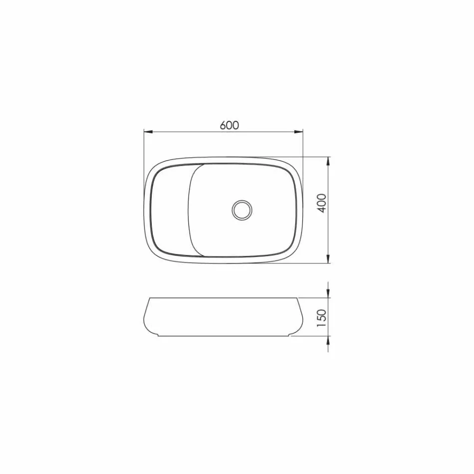 Moderne keramisk håndvask L 60cm lavet i Italien, Gaiola Viadurini