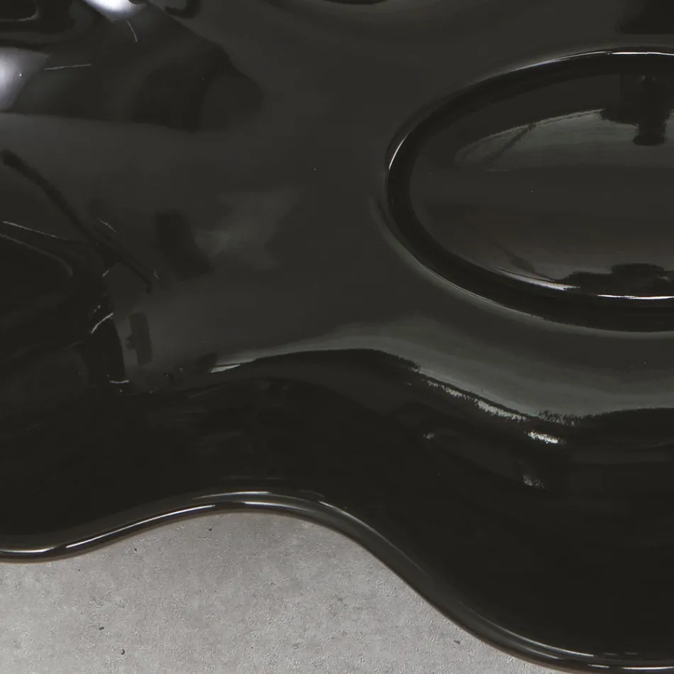 Moderne bordplade håndvask i blank keramik Fremstillet i Italien - terning Viadurini