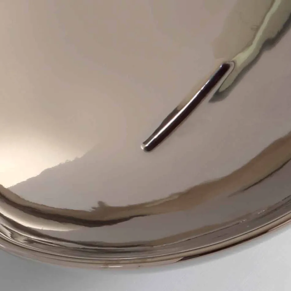 Moderne bordtæppe keramisk håndvask i platin lavet i Italien Dyr Viadurini