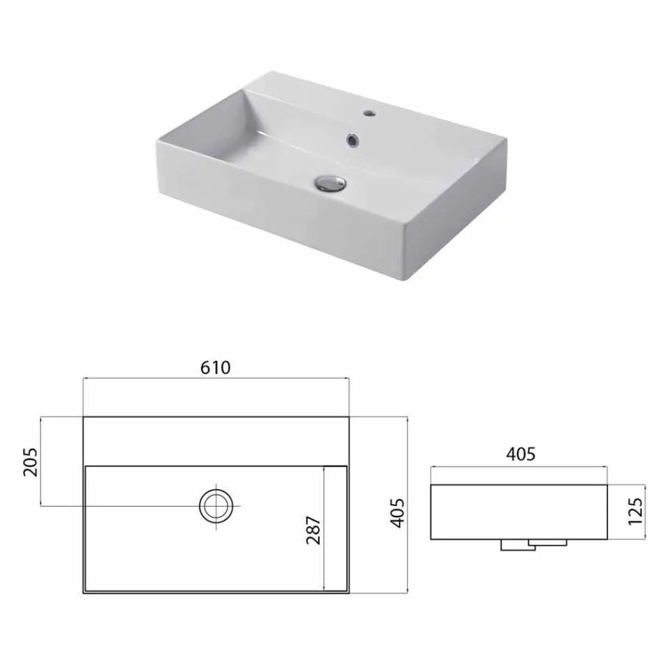 Design bordplade eller håndvask i farvet keramisk Leivi Viadurini
