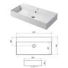 Design bordplade eller håndvask i farvet keramisk Leivi Viadurini