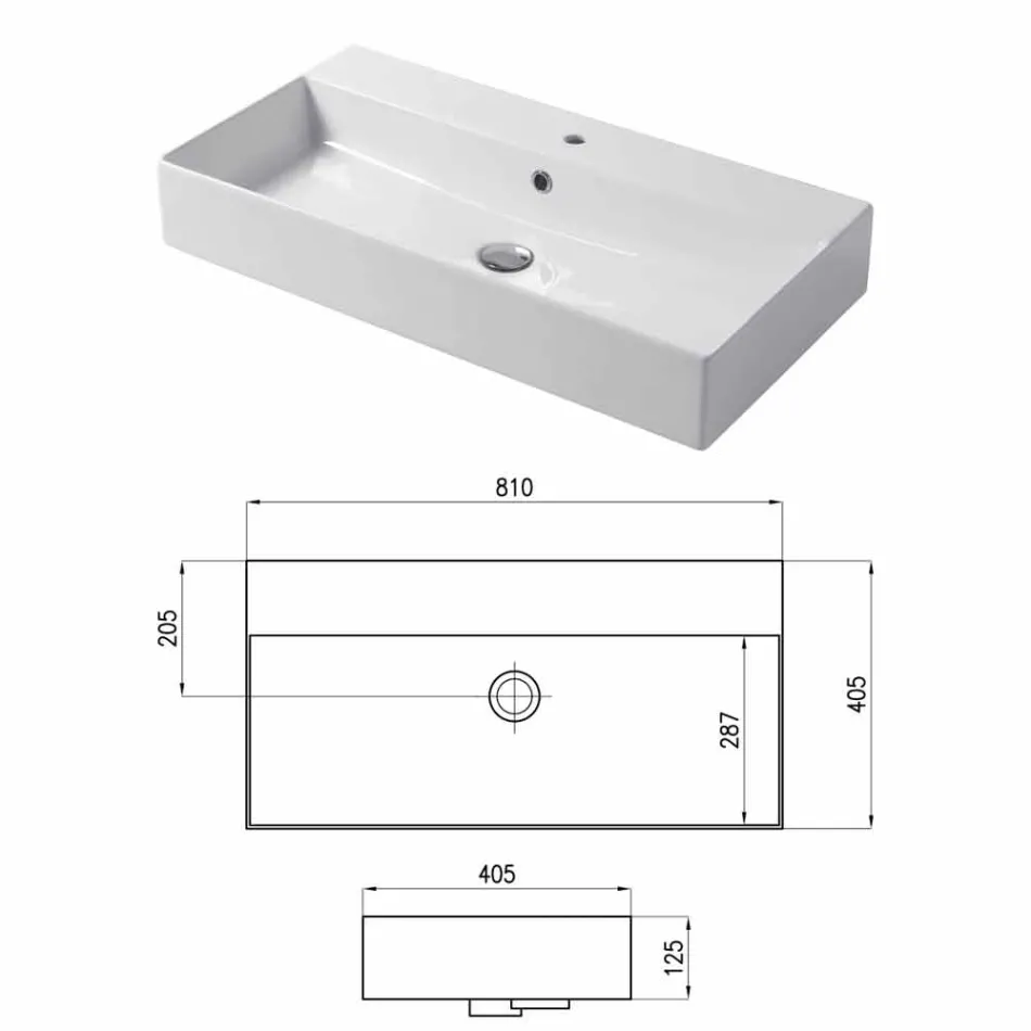 Design bordplade eller håndvask i farvet keramisk Leivi Viadurini