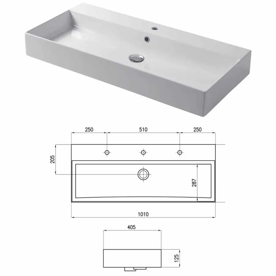 Design bordplade eller håndvask i farvet keramisk Leivi Viadurini