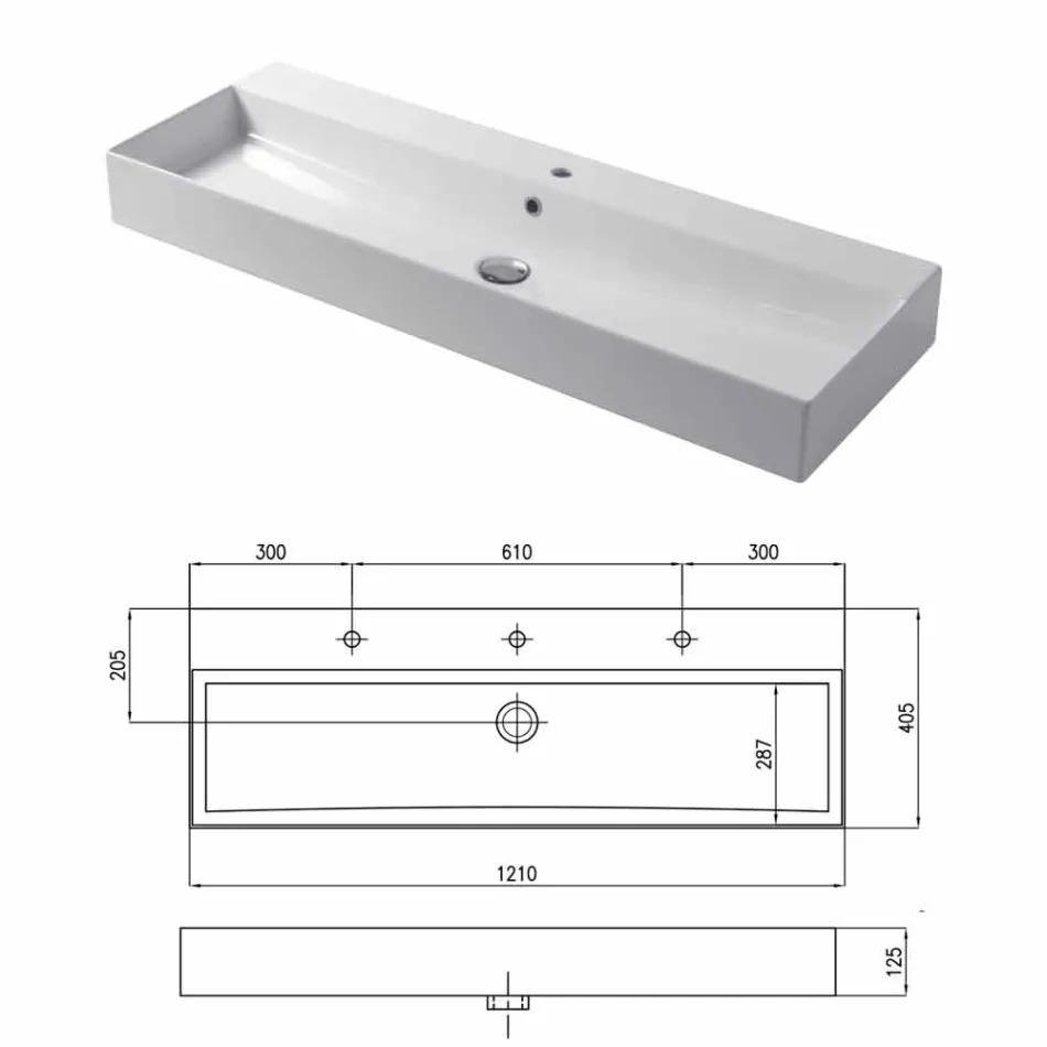 Design bordplade eller håndvask i farvet keramisk Leivi Viadurini