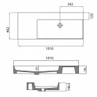 Bordplade eller vægmonteret enkelt hul højre håndvask i Leivi Keramik Viadurini