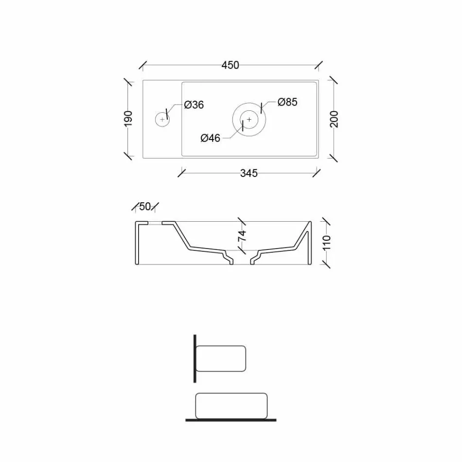 Rektangulær keramisk bordplade lavet i Italien - akt Viadurini