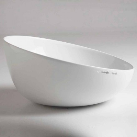 Skrå bordplade Design håndvask i keramik fremstillet i Italien - Domenico Viadurini