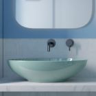 Oval bordplade håndvask i blank keramik L 50 cm Made in Italy - Færge Viadurini