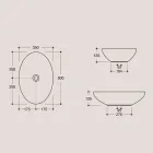 Oval bordplade håndvask i blank keramik Fremstillet i Italien - Færge Viadurini