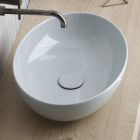 Oval bordplade håndvask i blank keramik Fremstillet i Italien - Færge Viadurini