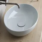 Oval bordplade håndvask i blank keramik Fremstillet i Italien - Færge Viadurini