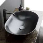 Oval bordplade håndvask i Matt Keramik Fremstillet i Italien - Nelly Viadurini