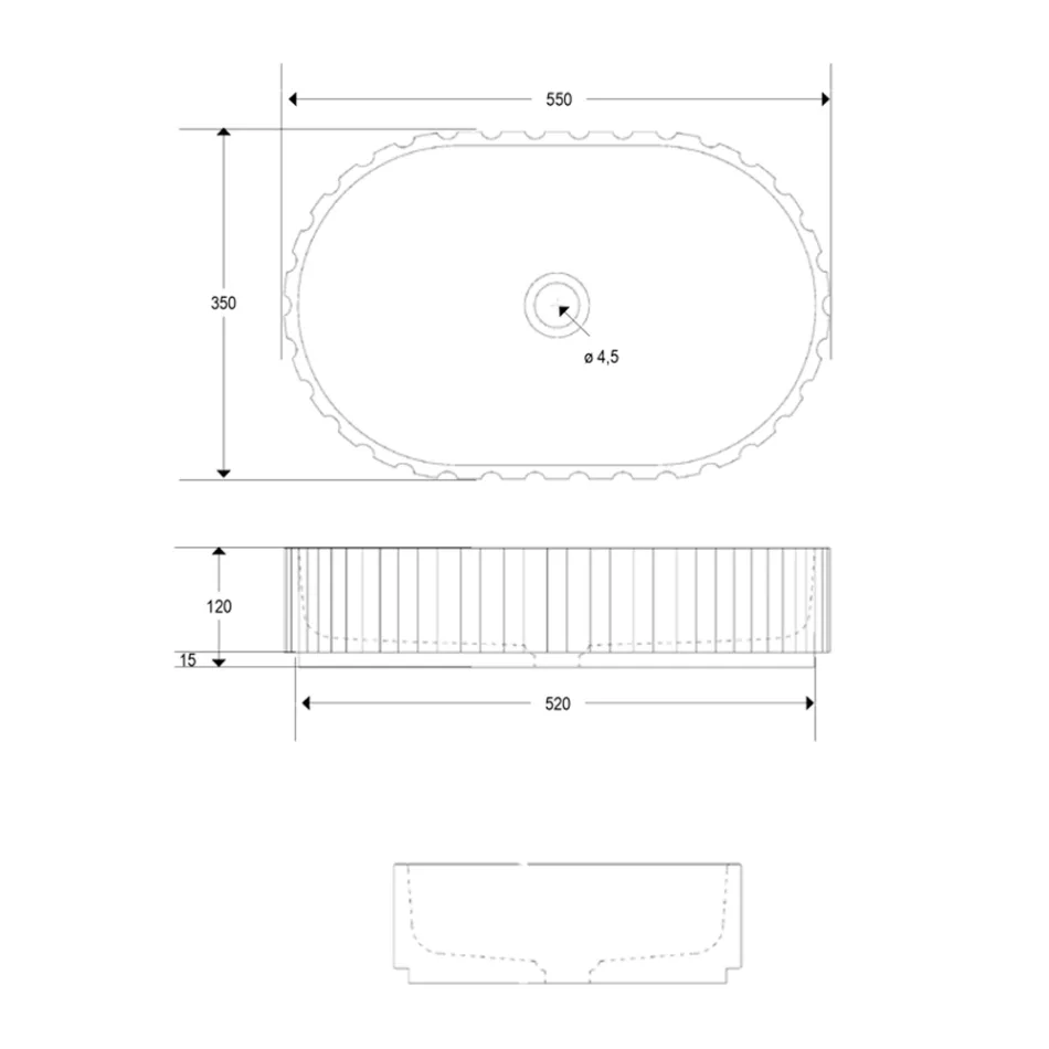 Oval bordplade håndvask til badeværelset Lavet af hvid marmor - Cunzite Viadurini