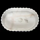 Oval bordplade håndvask til badeværelset Lavet af hvid marmor - Cunzite Viadurini