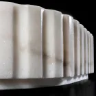 Oval bordplade håndvask til badeværelset Lavet af hvid marmor - Cunzite Viadurini