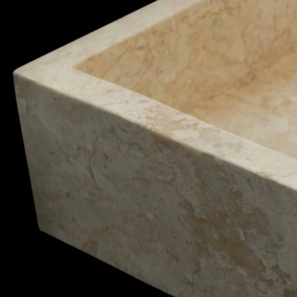 Hvid bordplade i natursten Jef, unikt stykke Viadurini