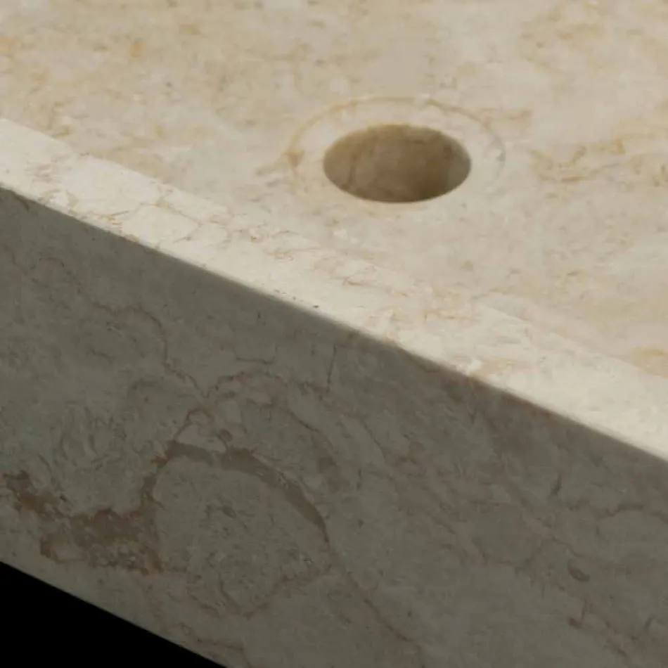 Hvid bordplade i natursten Jef, unikt stykke Viadurini