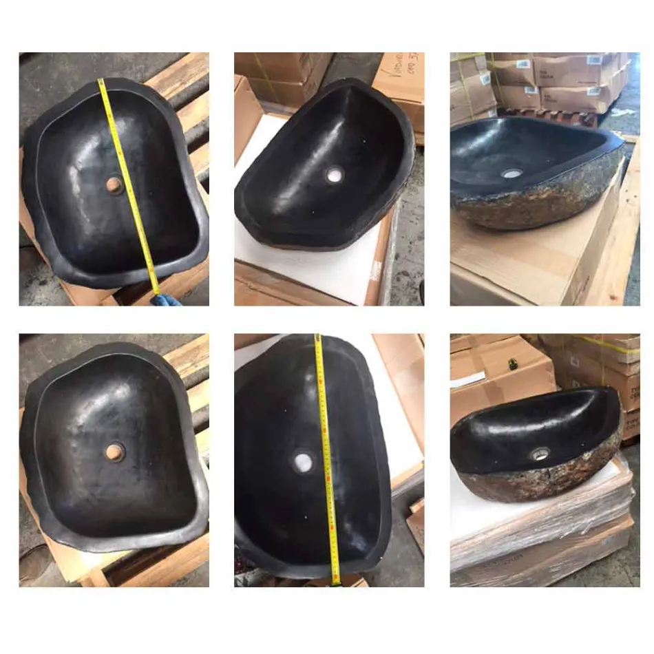 Håndvask enkelt stykke bærer basalt i Hassan Viadurini