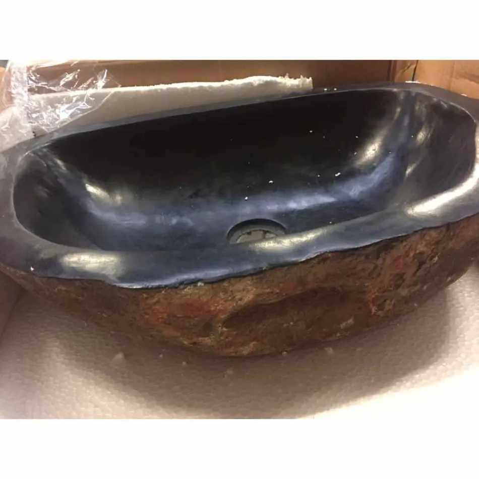 Håndvask enkelt stykke bærer basalt i Hassan Viadurini