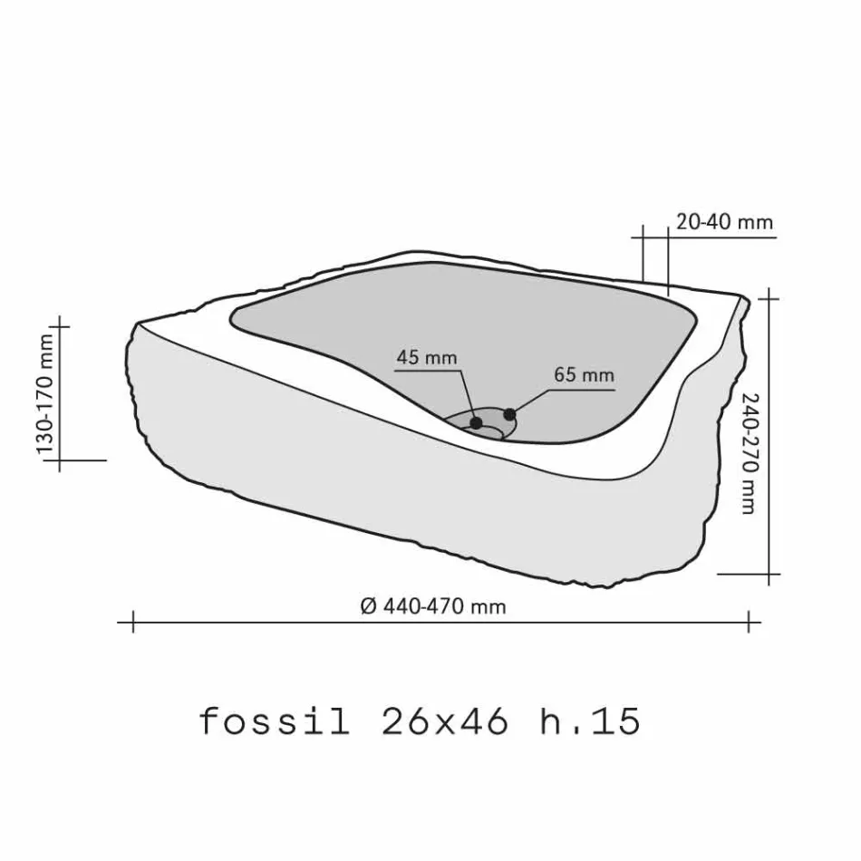 Håndvask Støtte Piece Wood Fossil Goa Viadurini