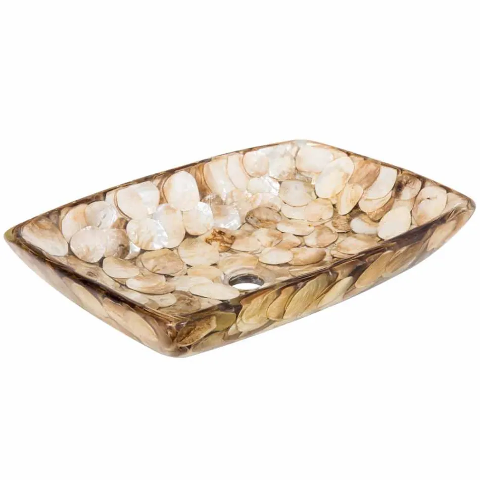 Håndvask enkelt stykke kunstharpiks Inez, håndlavet Viadurini