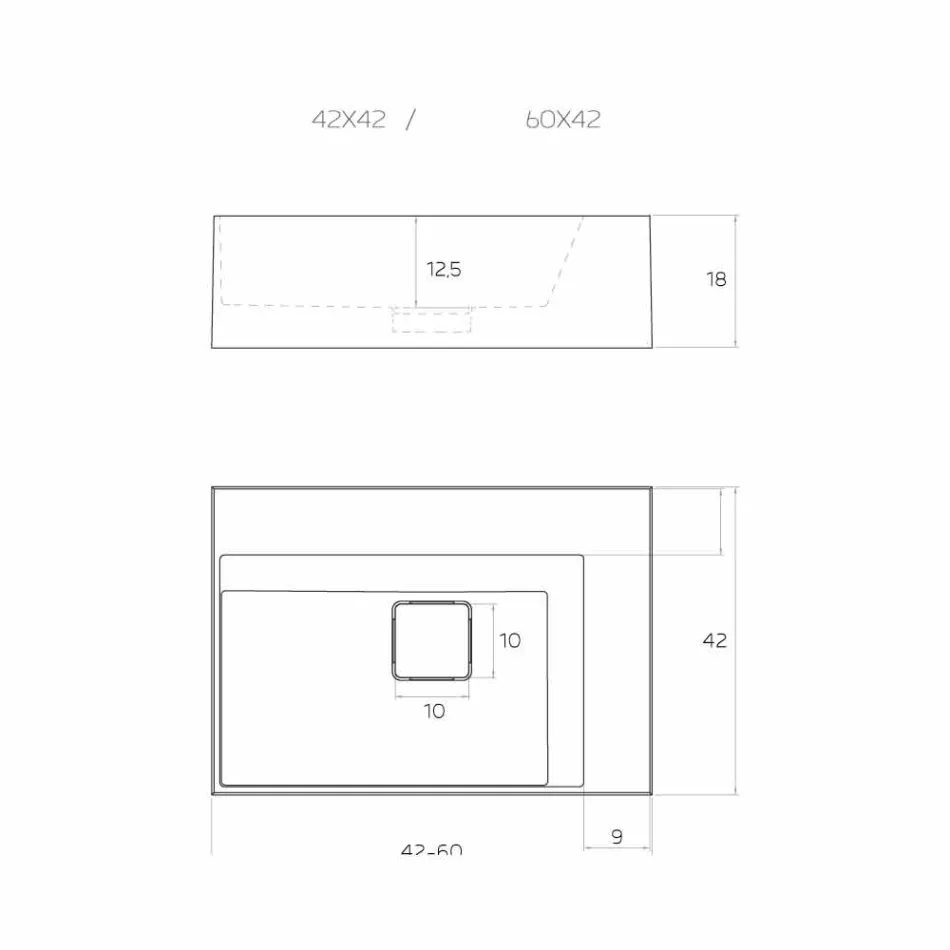 Firkantet moderne bordtæppe lavet i Italien, Lavis Viadurini